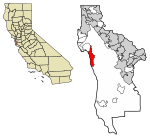 San Mateo County California Incorporated and Unincorporated areas Half Moon Bay Highlighted 0631708